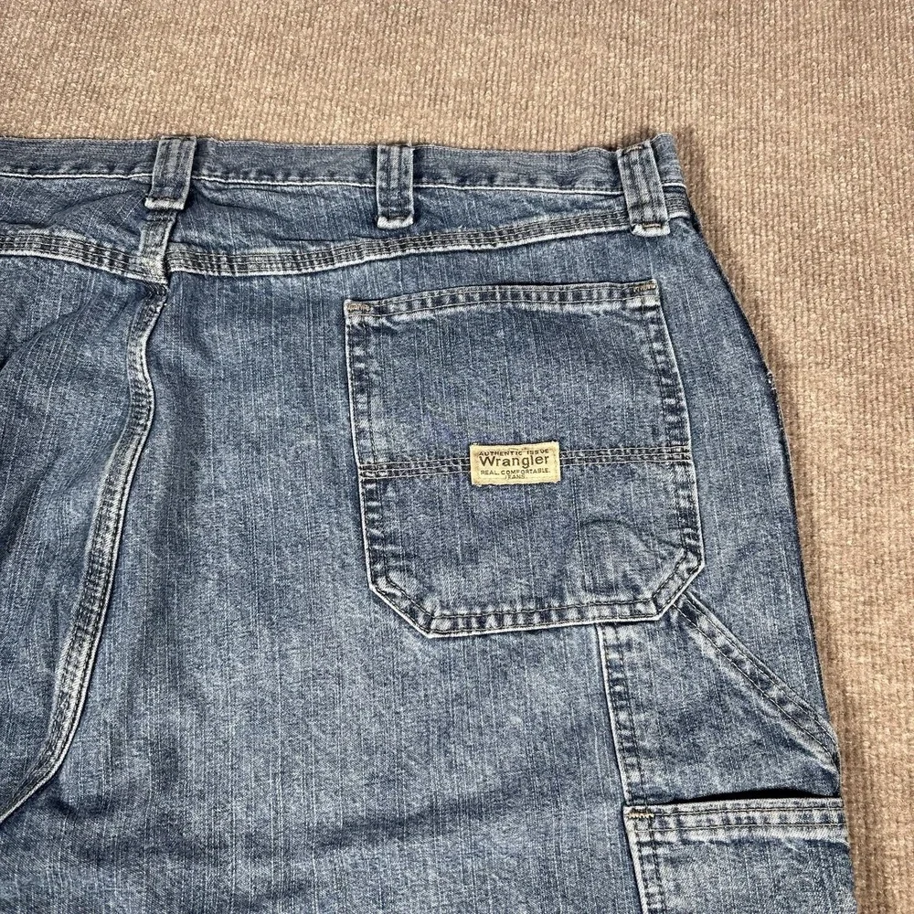 Wrangler Jean Shorts Mens 42 Relaxed Blue Denim Carpenter‎ Baggy Skater Workwear